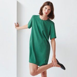 EVERLANE The Japanese GoWeave Back-Zip Tee Dress - Green - Size 8